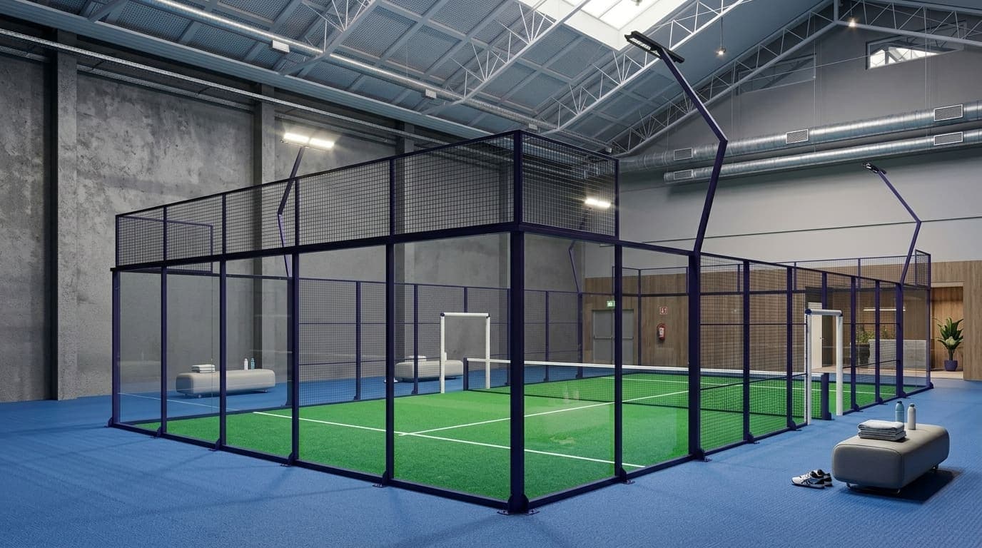 Padel match in progress.